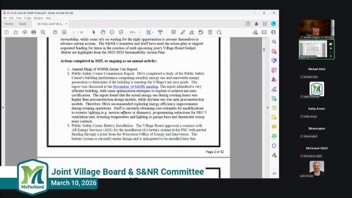 Thumbnail image for Joint Sustainability & Natural Resources Committee/Village Board 3/10/26