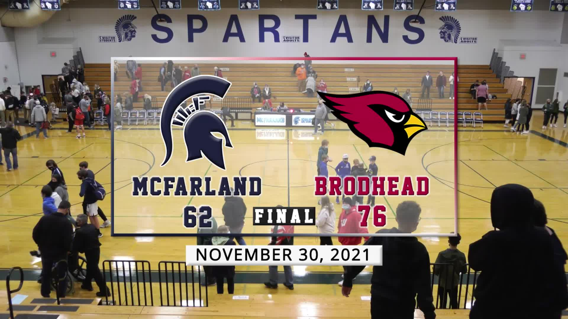 Thumbnail image for Spartan Boys Basketball vs Brodhead | November 30, 2021