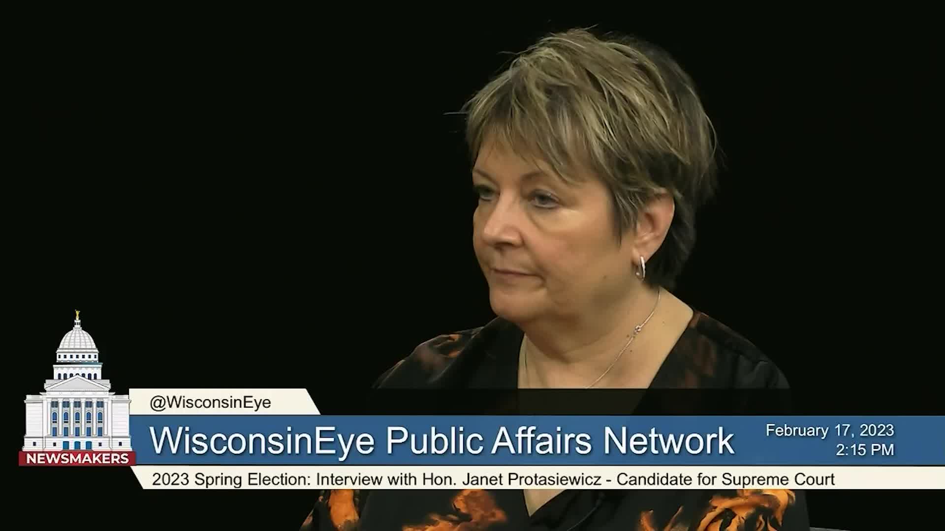 Thumbnail image for Newsmakers Campaign 2023 Interview with Wisconsin Supreme Court Candidate Janet Protasiewicz